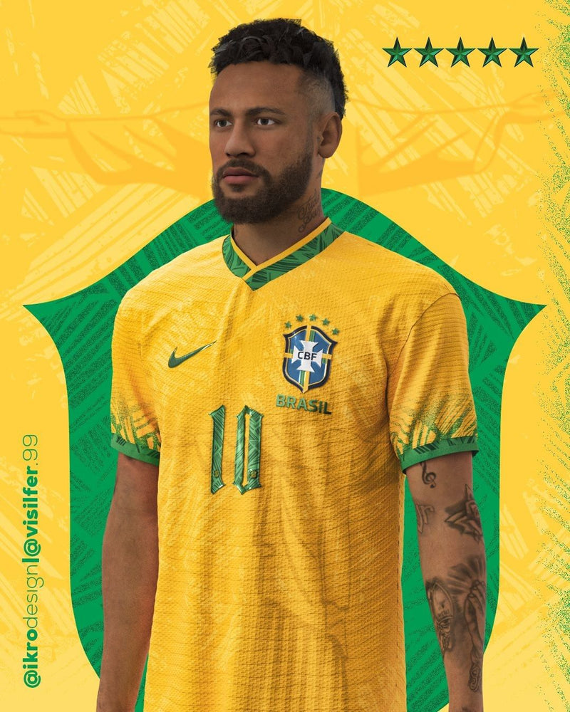 Camisola Conceito Feminina Seleção Brasil [Rio] - Amarela - por @ikrodesign