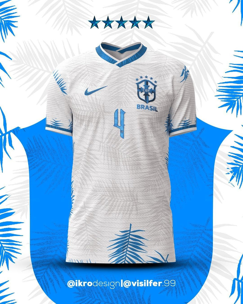 Camisola Conceito Feminina Seleção Brasil [Amazonia] - Branca - por @ikrodesign