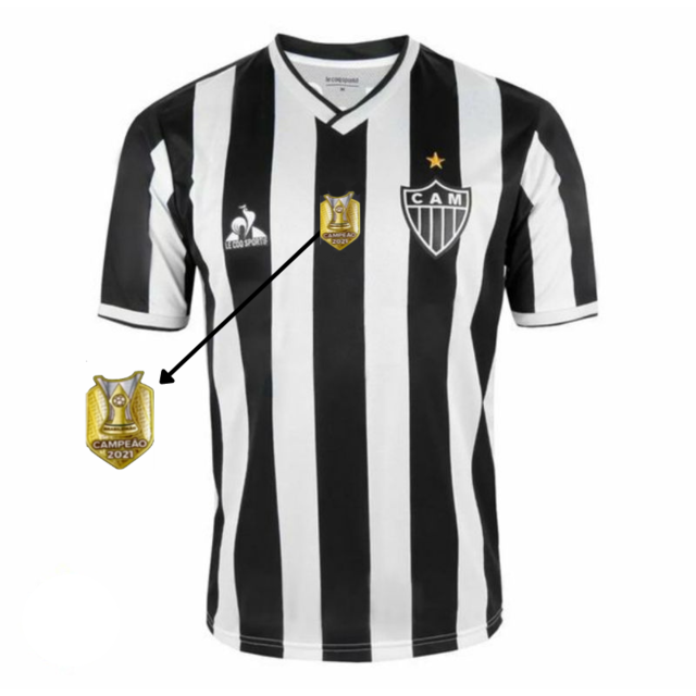 Camisola Atlético Mineiro I [Patch Campeão Brasileiro] 21/22 - Preto e Branco