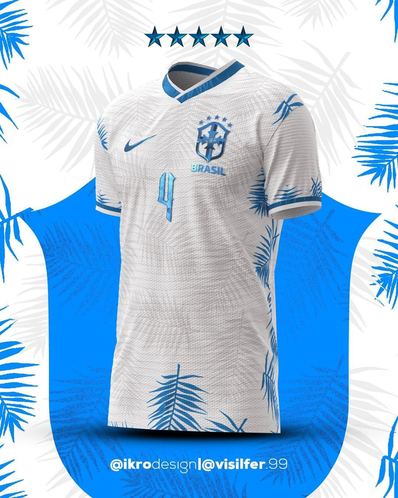 Camisola Conceito Feminina Seleção Brasil [Amazonia] - Branca - por @ikrodesign