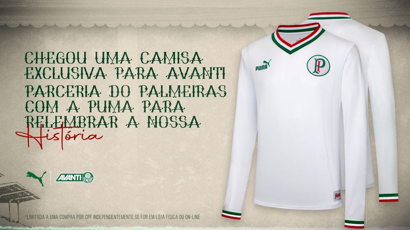 Camisola Manga Longa Palmeiras Avanti 2022 - Branco