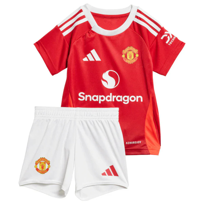 Kit Infantil Manchester United I 24/25 - Vermelho e Branco