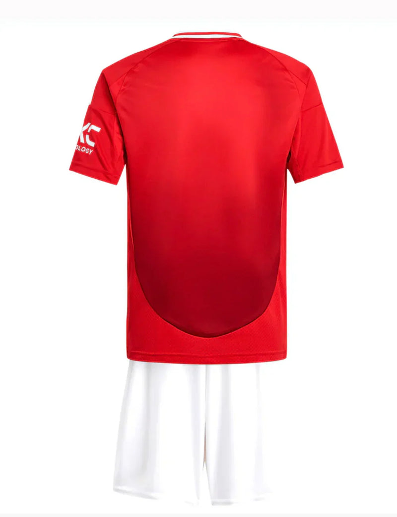 Kit Infantil Manchester United I 24/25 - Vermelho e Branco